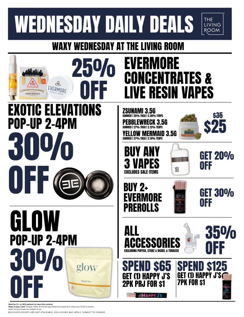 Maryland's Best Dispensary Deals & Daily Cannabis Discounts | The Living  Room